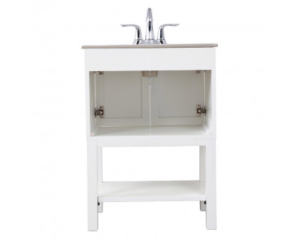 Elegant Bathroom Vanity - White, L 24" (VF2524WH)