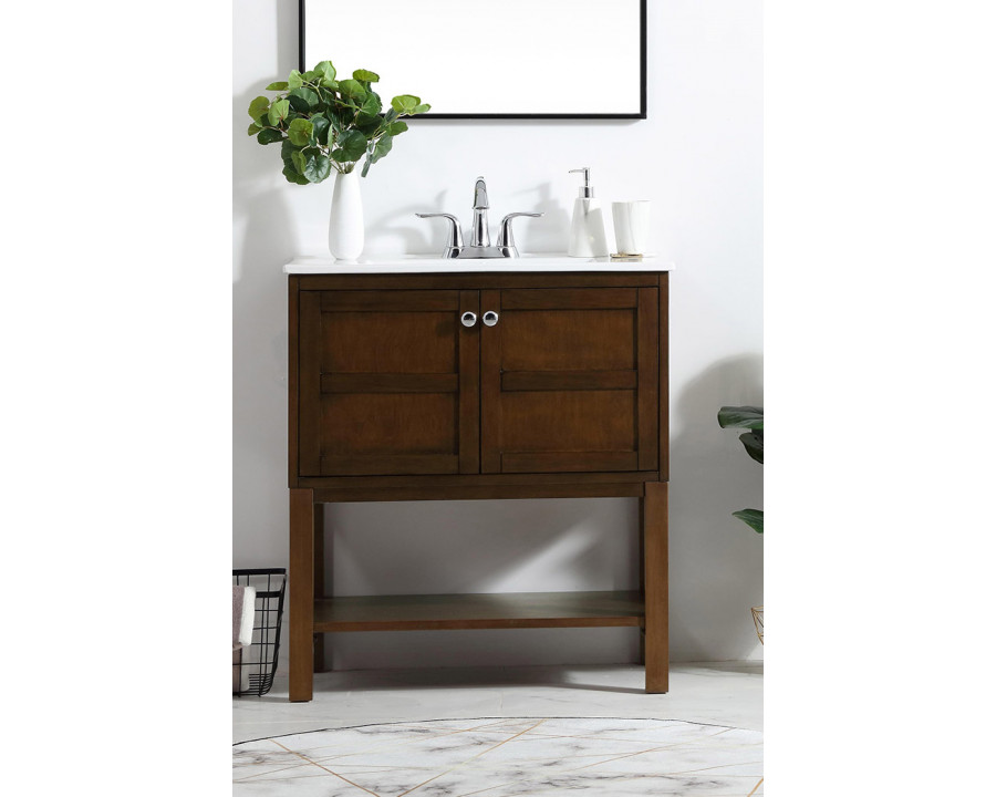 Elegant Bathroom Vanity - Antique Coffee, L 30" (VF2530AC)