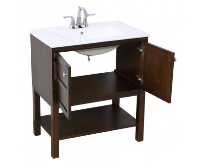 Elegant Bathroom Vanity - Antique Coffee, L 30" (VF2530AC)