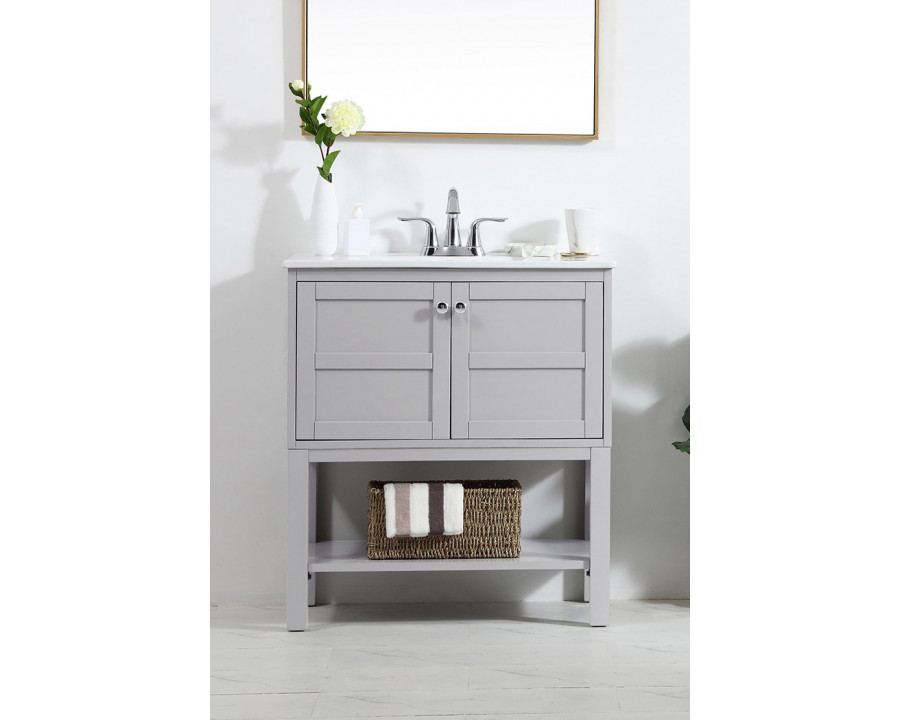 Elegant Bathroom Vanity - Gray, L 30" (VF2530GR)