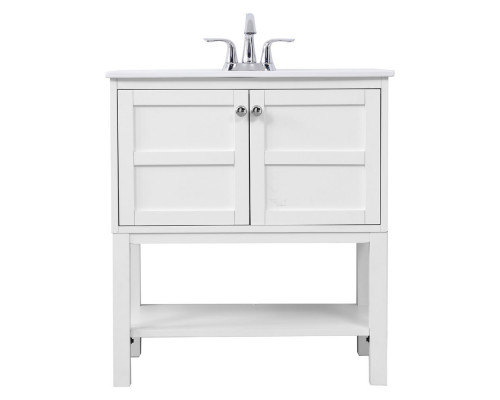 Elegant Bathroom Vanity - White, L 30" (VF2530WH)