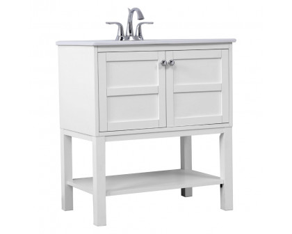 Elegant Bathroom Vanity - White, L 30" (VF2530WH)