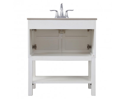 Elegant Bathroom Vanity - White, L 30" (VF2530WH)