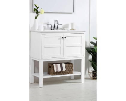 Elegant Bathroom Vanity - White, L 30" (VF2530WH)