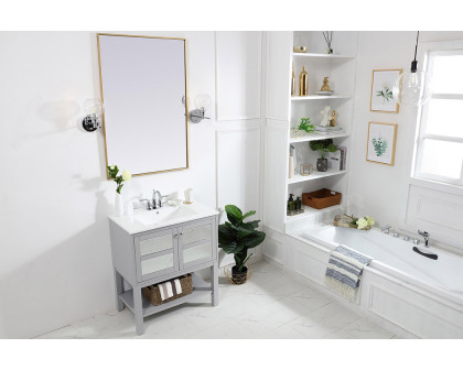 Elegant Bathroom Vanity - Gray/Mirror, L 30" (VF26MRGR)