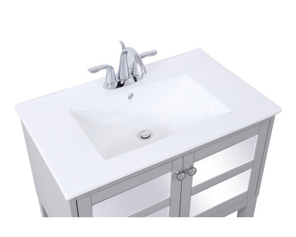 Elegant Bathroom Vanity - Gray/Mirror, L 30" (VF26MRGR)