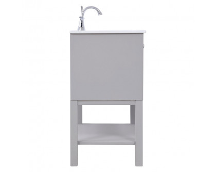 Elegant Bathroom Vanity - Gray/Mirror, L 30" (VF26MRGR)