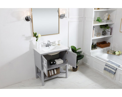 Elegant Bathroom Vanity - Gray/Mirror, L 30" (VF26MRGR)