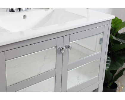 Elegant Bathroom Vanity - Gray/Mirror, L 30" (VF26MRGR)