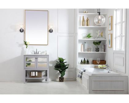 Elegant Bathroom Vanity - Gray/Mirror, L 30" (VF26MRGR)