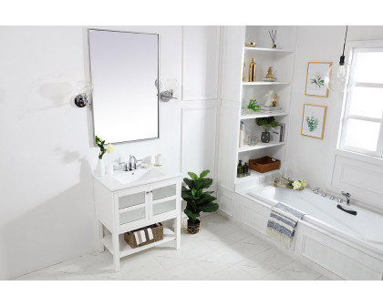 Elegant Bathroom Vanity - White/Mirror, L 30" (VF26MRWH)