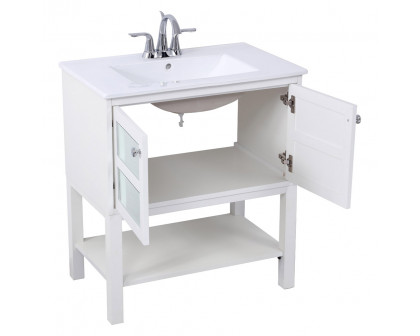 Elegant Bathroom Vanity - White/Mirror, L 30" (VF26MRWH)