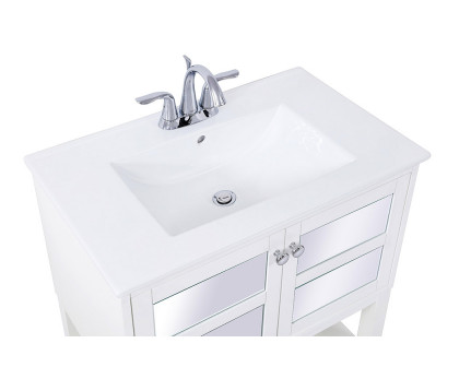 Elegant Bathroom Vanity - White/Mirror, L 30" (VF26MRWH)