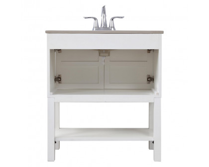 Elegant Bathroom Vanity - White/Mirror, L 30" (VF26MRWH)