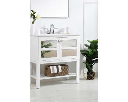 Elegant Bathroom Vanity - White/Mirror, L 30" (VF26MRWH)