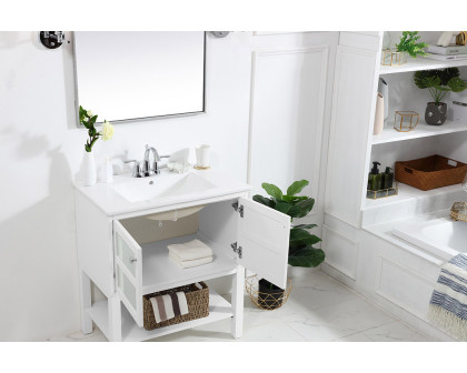 Elegant Bathroom Vanity - White/Mirror, L 30" (VF26MRWH)