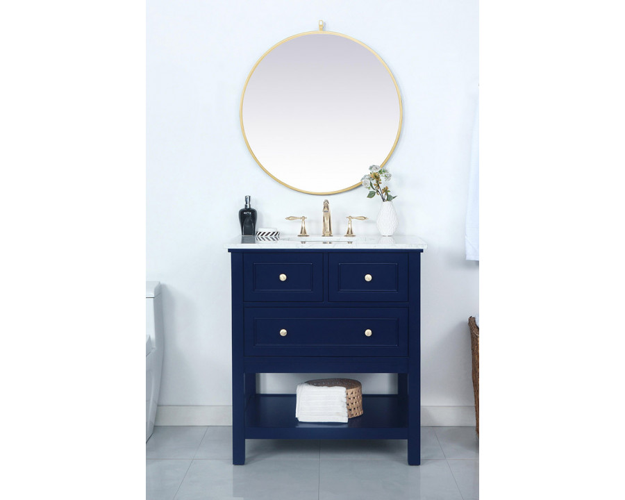 Elegant Bathroom Vanity - Blue, L 30" (VF27030BL)