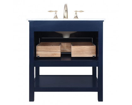 Elegant Bathroom Vanity - Blue, L 30" (VF27030BL)