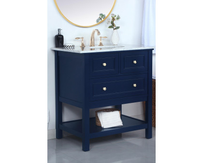 Elegant Bathroom Vanity - Blue, L 30" (VF27030BL)