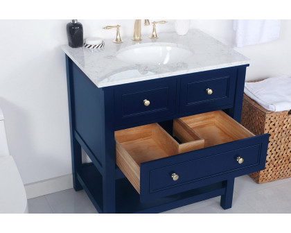 Elegant Bathroom Vanity - Blue, L 30" (VF27030BL)