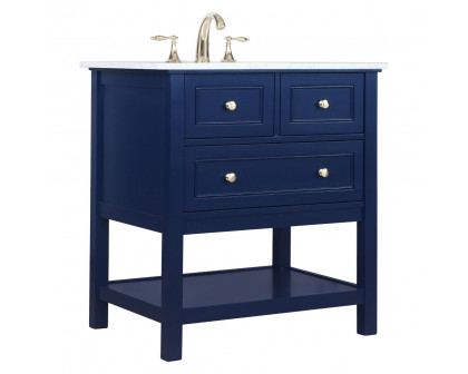 Elegant Bathroom Vanity - Blue, L 30" (VF27030BL)