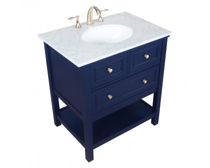 Elegant Bathroom Vanity - Blue, L 30" (VF27030BL)