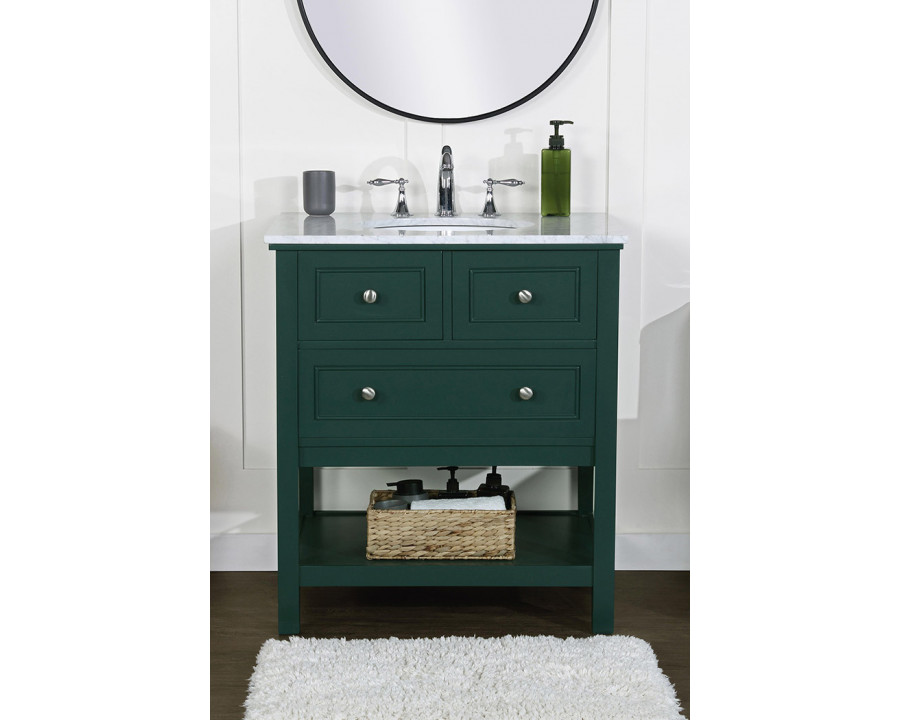 Elegant Bathroom Vanity - Green, L 30" (VF27030GN)