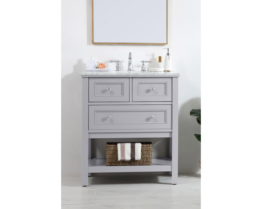 Elegant Bathroom Vanity - Gray, L 30" (VF27030GR)