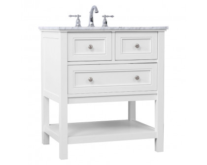 Elegant Bathroom Vanity - White, L 30" (VF27030WH)