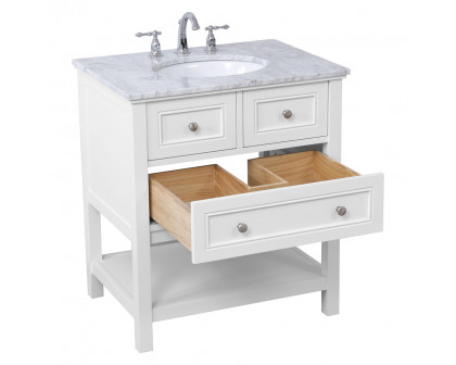 Elegant Bathroom Vanity - White, L 30" (VF27030WH)