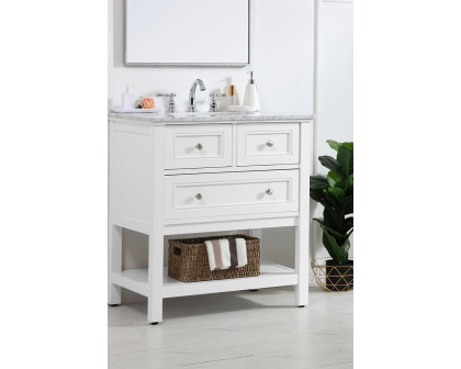 Elegant Bathroom Vanity - White, L 30" (VF27030WH)