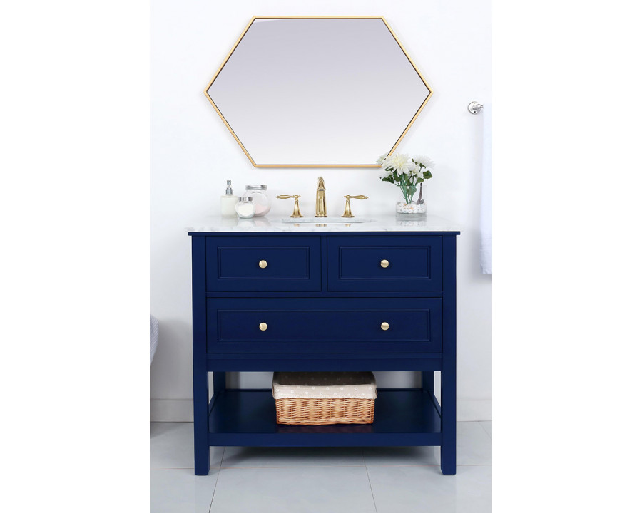 Elegant Bathroom Vanity - Blue, L 36" (VF27036BL)