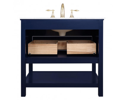 Elegant Bathroom Vanity - Blue, L 36" (VF27036BL)