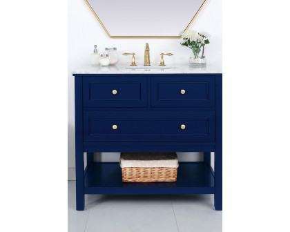 Elegant Bathroom Vanity - Blue, L 36" (VF27036BL)