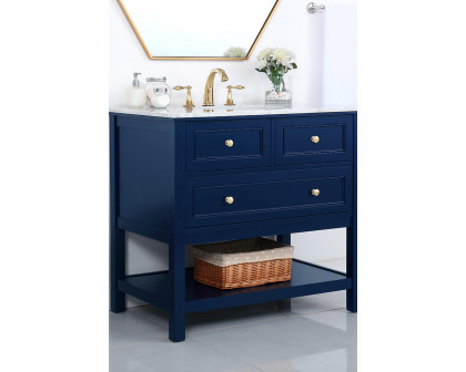 Elegant Bathroom Vanity - Blue, L 36" (VF27036BL)