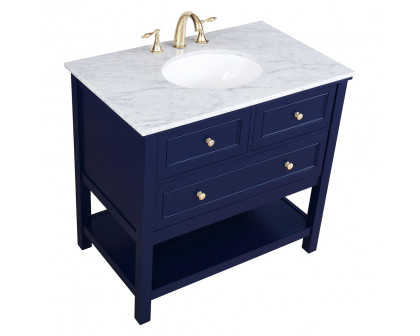 Elegant Bathroom Vanity - Blue, L 36" (VF27036BL)