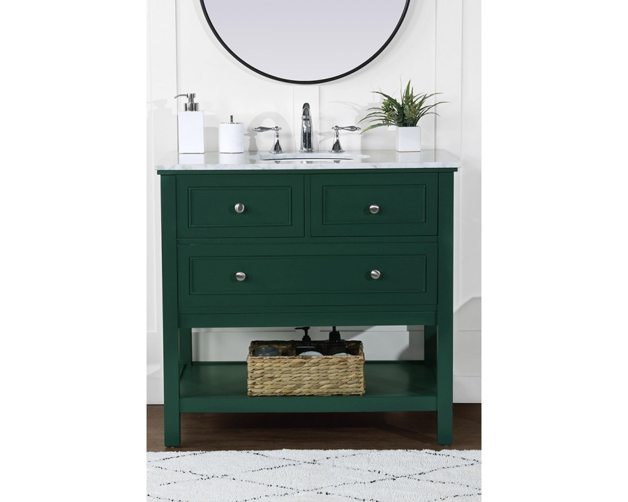 Elegant Bathroom Vanity - Green, L 36" (VF27036GN)