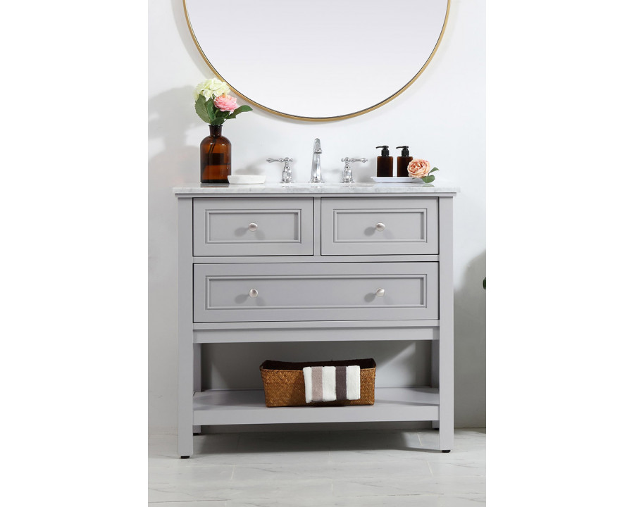 Elegant Bathroom Vanity - Gray, L 36" (VF27036GR)