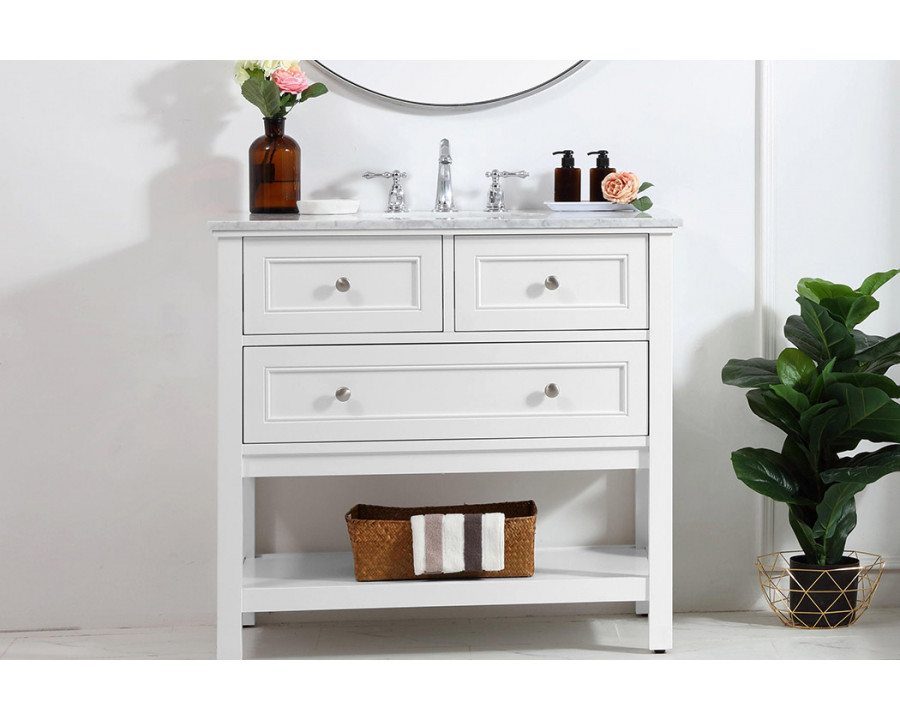 Elegant Bathroom Vanity - White, L 36" (VF27036WH)