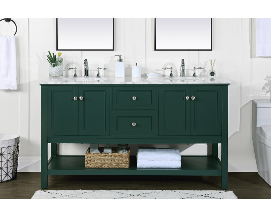 Elegant Bathroom Vanity - Green, L 60" (VF27060DGN)