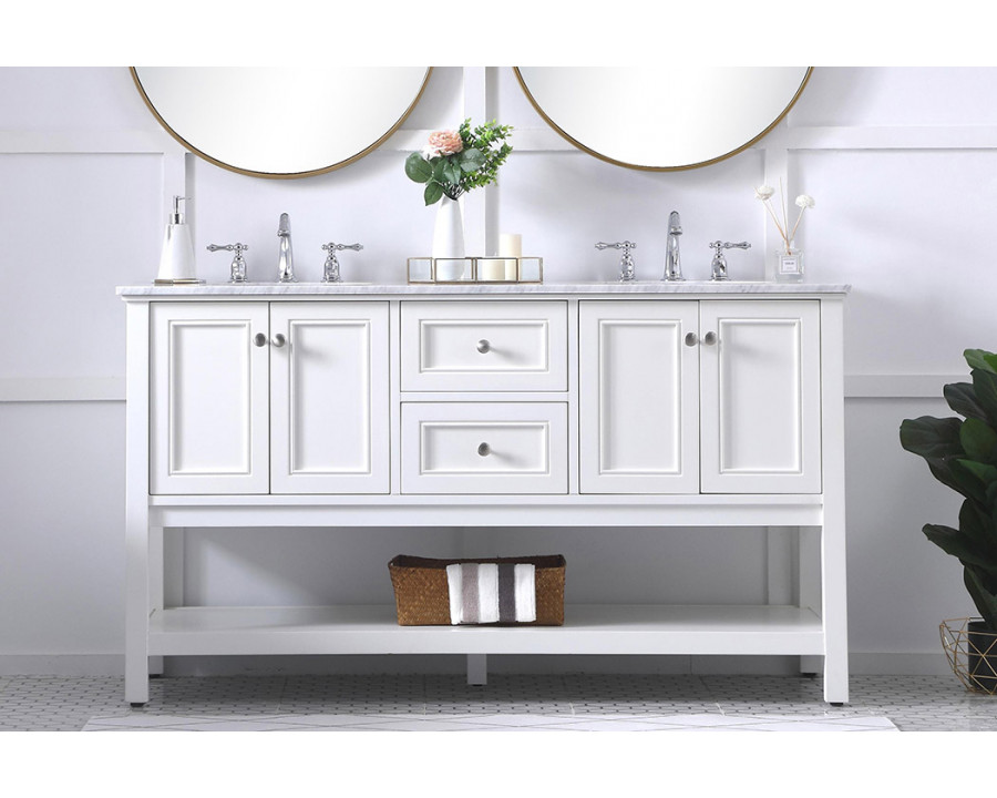 Elegant Bathroom Vanity - White, L 60" (VF27060WH)