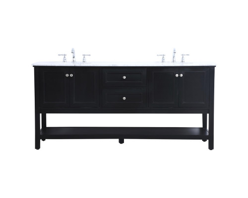 Elegant Bathroom Vanity - Black, L 72" (VF27072BK)