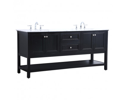 Elegant Bathroom Vanity - Black, L 72" (VF27072BK)