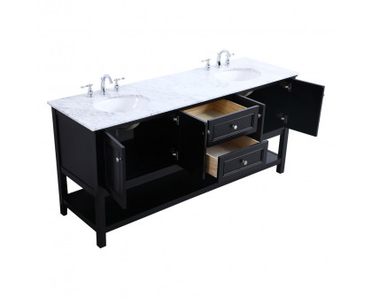 Elegant Bathroom Vanity - Black, L 72" (VF27072BK)