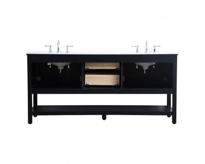 Elegant Bathroom Vanity - Black, L 72" (VF27072BK)