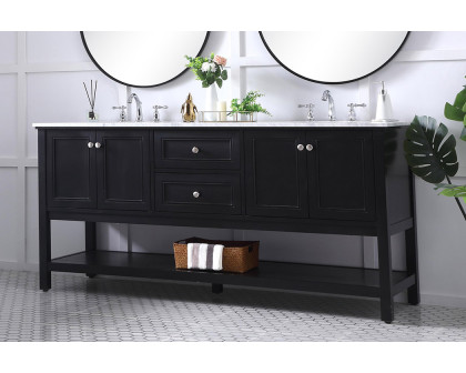 Elegant Bathroom Vanity - Black, L 72" (VF27072BK)