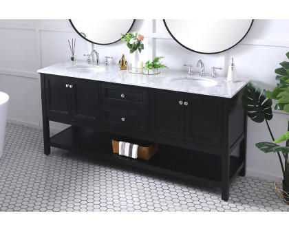 Elegant Bathroom Vanity - Black, L 72" (VF27072BK)