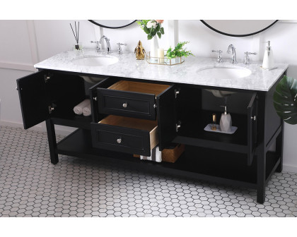 Elegant Bathroom Vanity - Black, L 72" (VF27072BK)