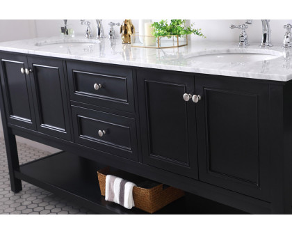 Elegant Bathroom Vanity - Black, L 72" (VF27072BK)