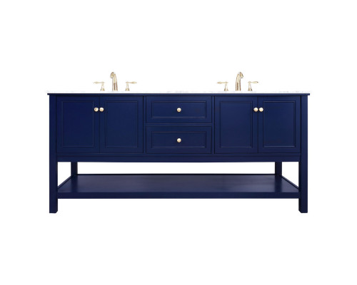 Elegant Bathroom Vanity - Blue, L 72" (VF27072DBL)